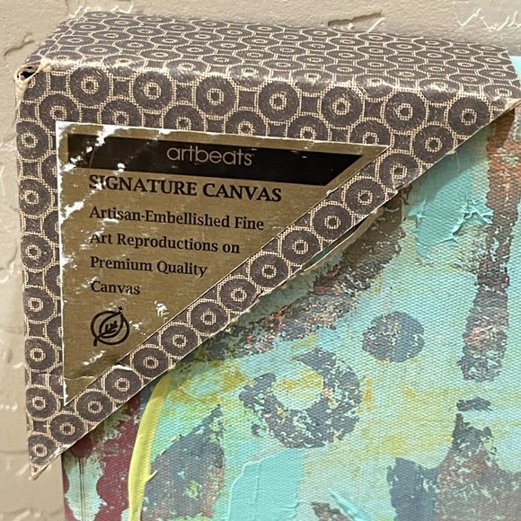 Artbeats Set of 2 Canvas Prints Aqua Blue Multi Color 12" Square Each New! - Picture 5 of 8